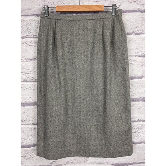 VTG Pendleton Womens 12 Old Money Academia Wool Skirt Jacket Suit Set Gray Tweed - Picture 9 of 15